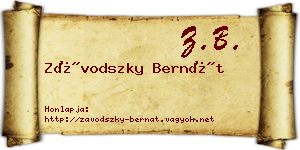 Závodszky Bernát névjegykártya